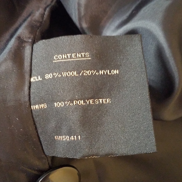 Fleet Street Wool Coat Size Small Black - Picture 3 of 3